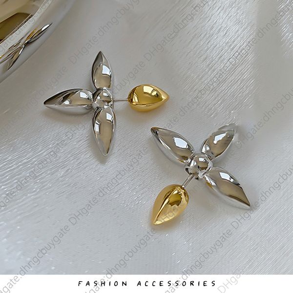 

donkeys classic clover earrings ins light luxury wear cross bullet before and after simple, Golden