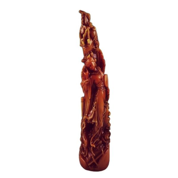 

china shoushan stone old hand carved decoration fairy statue, Silver