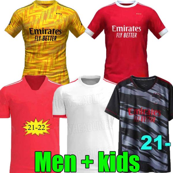 

21 22 23 benfica fc soccer men's t-shirts jersey pizzi rafa darwin g ramos 2021 2022 2023 home away men kids kit football shirts otamen, White;black
