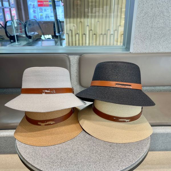 

2022 early spring new straw woven belt straw hat, Blue;gray
