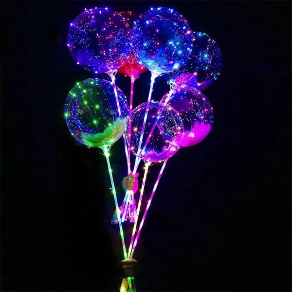 Party-Dekoration, LED-Bobo-Ballon mit 31,5-Zoll-Stab, 3-Meter-Schnur, Ballonlicht, Weihnachten, Halloween, Hochzeit, Geburtstag