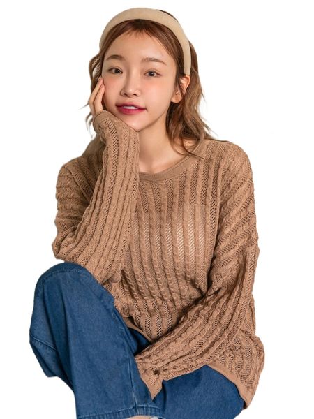 

dazy cable knit drop shoulder sweater i8od#, White;black