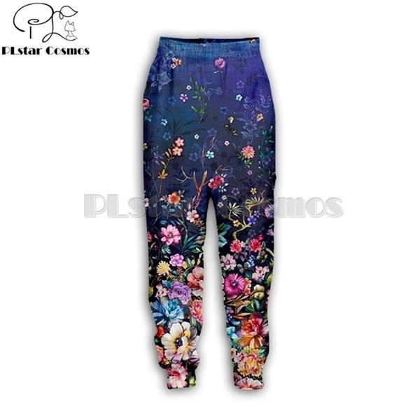 PLstar Cosmos Marke Mode Männliche/Weibliche Jogger Hosen Malerei Blumen 3D Gedruckt Streetwear Casual Hosen HY-0879 201128
