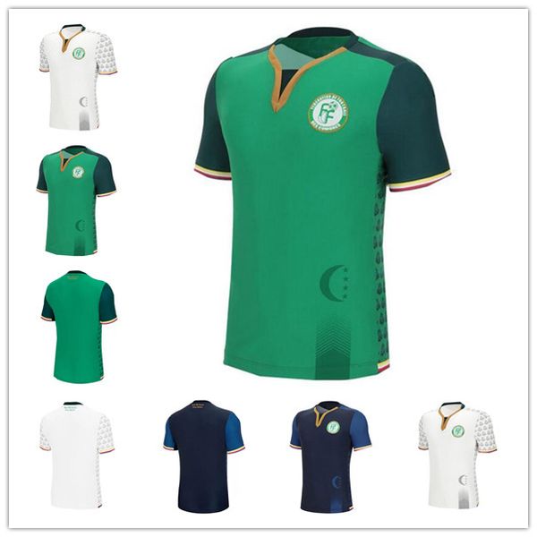 

22 23 the comoros soccer jersey 2022 home green away white third blue faiz selemani el fardou ben youssouf m'changama fouad bachirou fo, Black;yellow