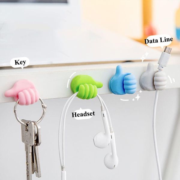 Ganci Rails Creativo Gancio per dito Adesivo da parete Cavo dati Organizzatore Portaoggetti da cucina Porta chiavi multiuso per camera da letto