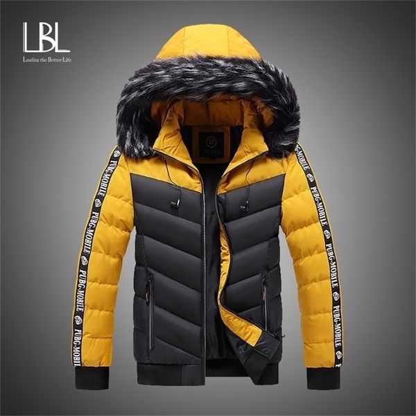 

winter coat men casual thick warm waterproof fur hooded parkas jacket men autumn outwear coat outfit parkas jackets men 201127, Black;brown