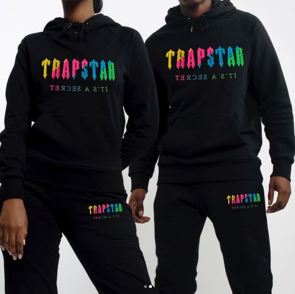 

trapstar man women designers clothes mens tracksuit hoodie or pants men's clothing tech fleece sport sweater hoodies tracksuits eu, Black