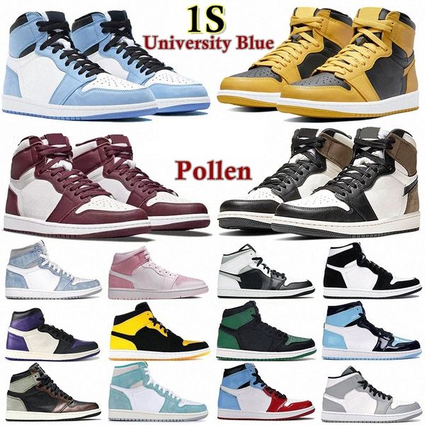 

2022 mens sneakers 1 1s basketball shoes high dark mocha twist pine green black university blue hyper royal pollen seafoam classic men women