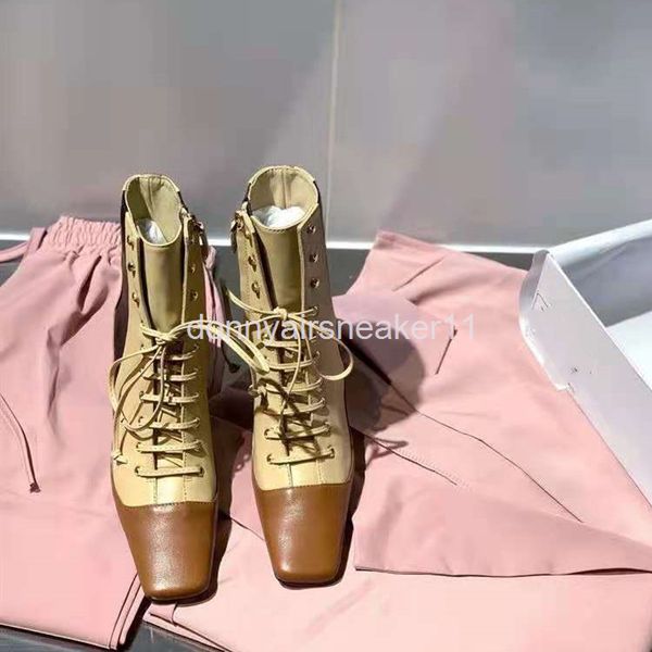 

boots color matching square head high-heeled short boots fashion and ankle thin autumn winter korean short women, Black