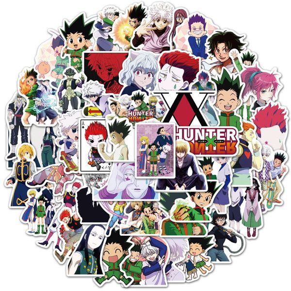 Водонепроницаемый наклейка 50/100 шт. Аниме Наклейки Hunter X Hunter для Гитары Ноутбук Телефон Чехол Мотоцикл Прохладный Мультфильм Граффити Виниловые Наклейки Детские Игрушки Автомобильные Наклейки