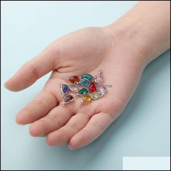 Charms Jewels Conchtings Components Waterdrop Birthstone Crystal 12 meses Birthday Stones for Handmade Diy mak dh87r