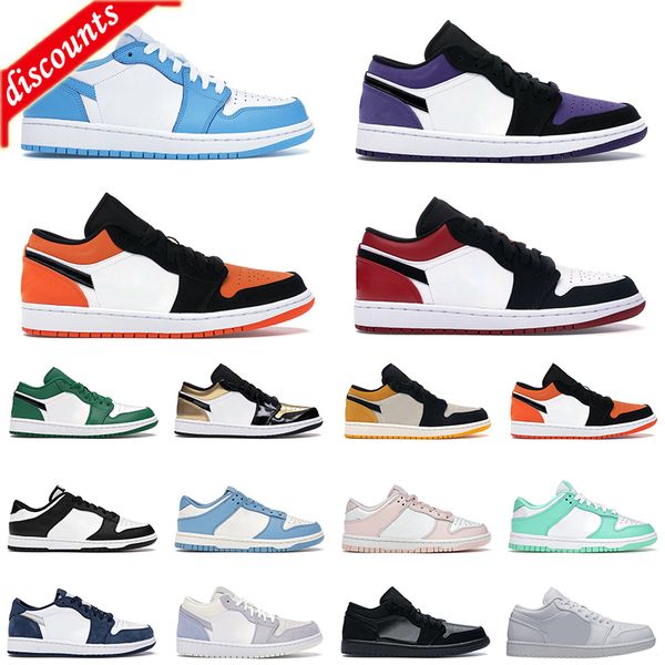 

sandals sandals low jumpman 1 basketball shoes unc 1s men women black toe shattered backboard mens trainer sports sneakers..11