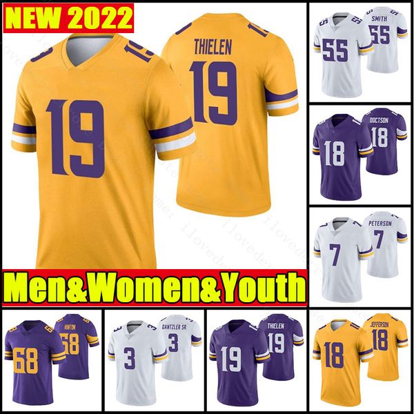 

18 justin jefferson football jersey 55 za dalvin cook cj ham adam thielen 84 randy moss harrison danielle hunter kirk cousins kellen mond, Black;red
