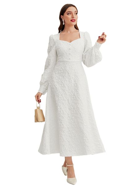 

sweetheart neck lantern sleeve dress h1nb#, Black;gray