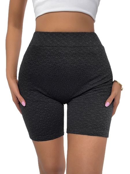 

textured high waist biker shorts h8gl#, White;black