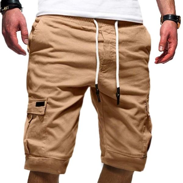 

summer men shorts green cargo bermudas male flap pockets jogger casual working army aa, White;black