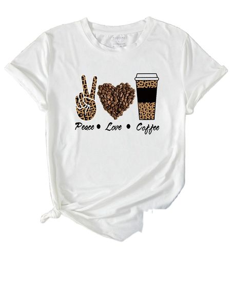 

letter & figure graphic tee l2ty#, White