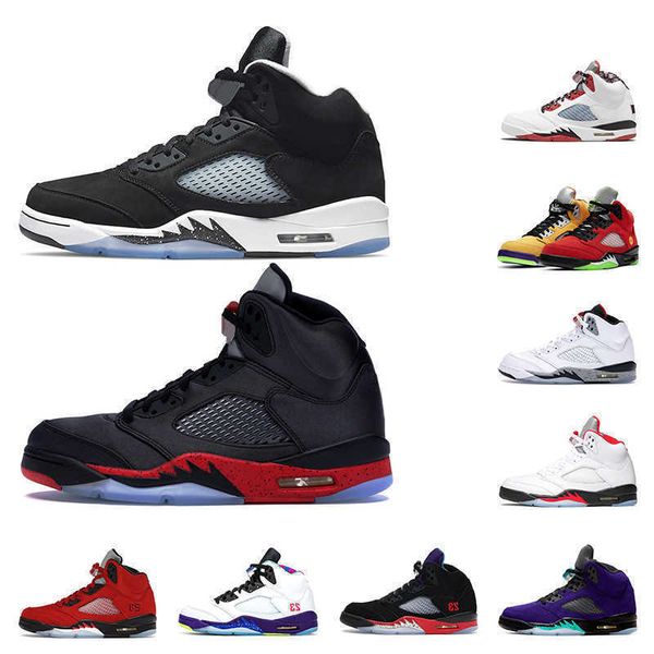 

men basketball shoes 5s oreo raging red alternate oregon what the blue suede michigan mens trainers sports sneakers fashion outdoor, Black