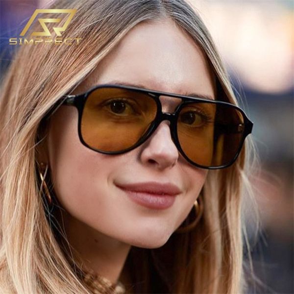 

simprect retro oversized sunglasses women fashion gradient uv400 big sun glasses vintage brand designer lentes d sol mujer 220518, White;black