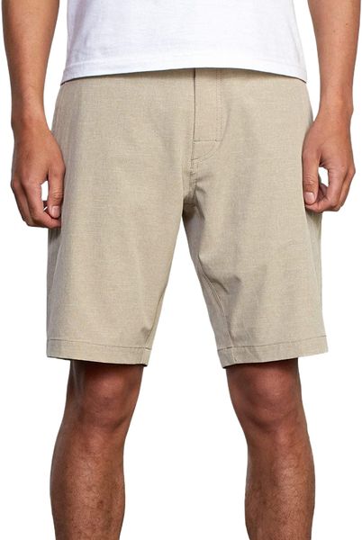 

men's 4-way stretch fixed waist 20 inch hybrid short 55zd#, White;black