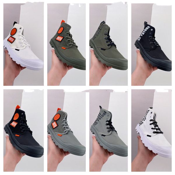 

palladium pallabrouse women men ankle boots red black white canvas sneakers casual man army green sky blue trainer shoes short boot size 35-