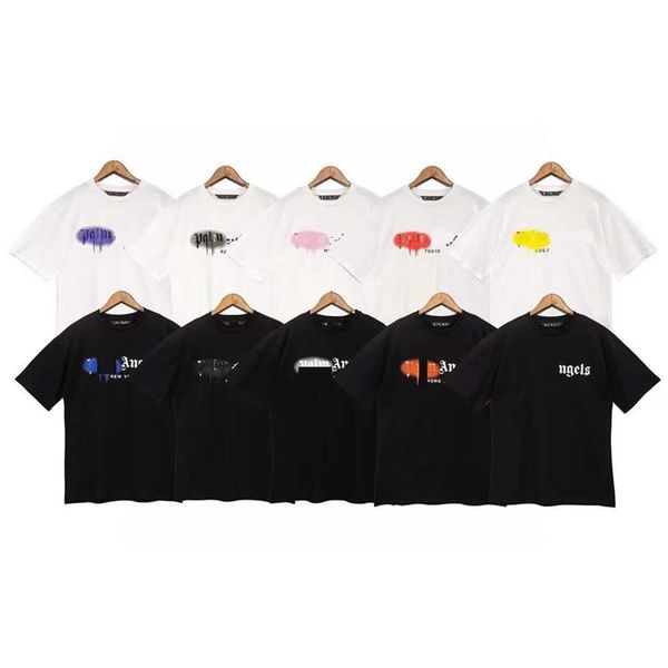 

2022 t shirts mens women designers t-shirts tees apparel man s casual chest letter shirt luxurys clothing street shorts sleeve clothes palm, White
