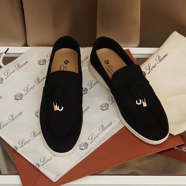 

classics man women espadrilles flat designer shoes canvas and real lambskin loafers two tone cap toe fashion casual shoe 07, Black