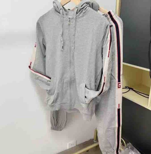 

european and american street men's sportswear new fashion brand men's suits spring and autumn men's two-piece sportswear casu, Gray