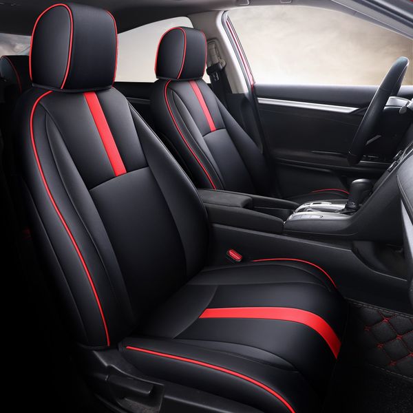 Capas de assento de carro completo ajustado para o Honda Select Civic 16-18 Linha traseira W 40 -60 Split -Acessórios para decoração de interiores de couro de couro