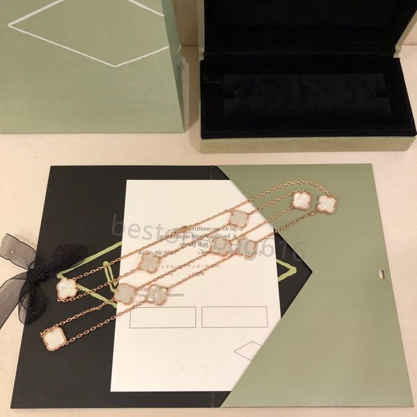 

fashion classic four leaf clover necklaces pendants mother-of-pearl 18k for women&girl valentine's mother's day engagement jewelry, Silver