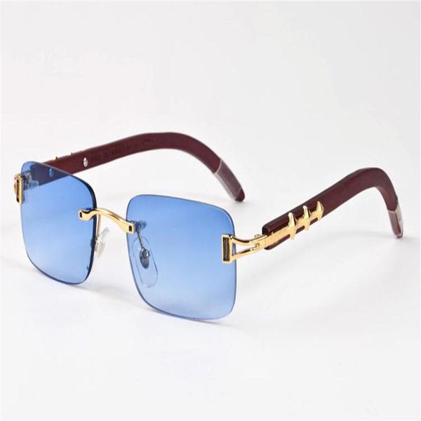 

fashion mens sports women sunglasses blue pink black gold clear lens men rimless sunglasses with box lunettes gafas d1930, White;black
