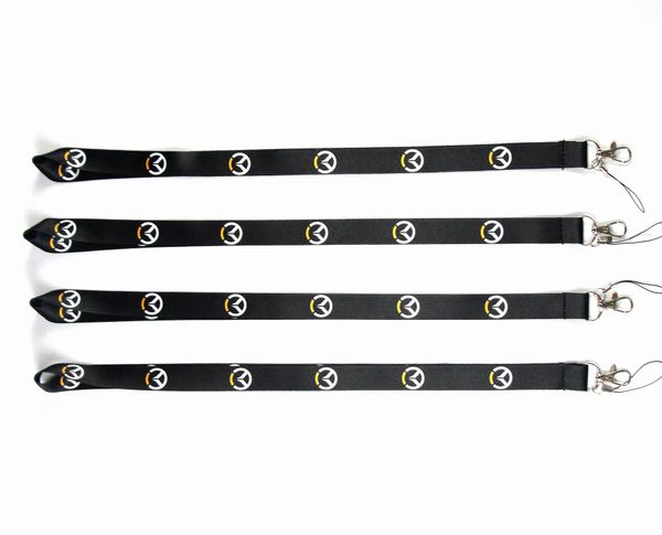 

factory price 100 pieces game cartoon lanyard key chain neck strap key camera id phone string pendant badge party gift accessories wholesale, Silver