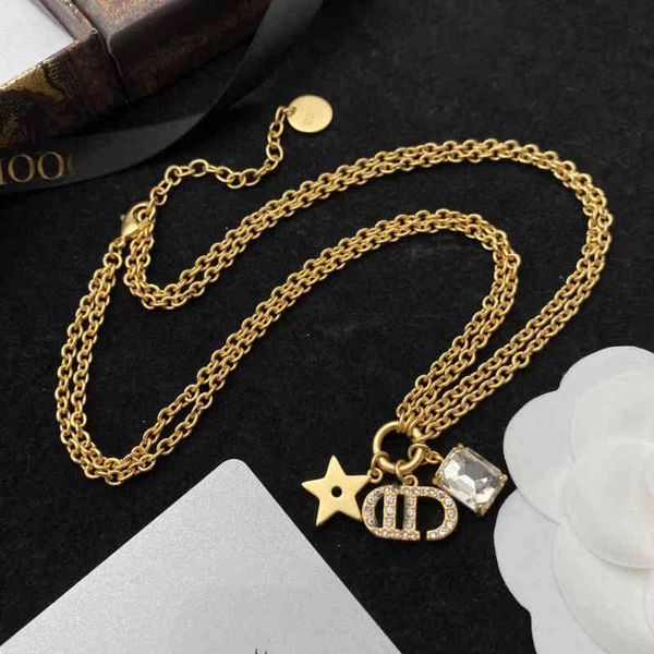 

outlet new letter necklace 2022 red star letter necklace female 1jhd, Golden;silver