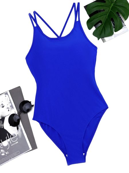 

crisscross back one piece swimsuit d3zx#, White;black