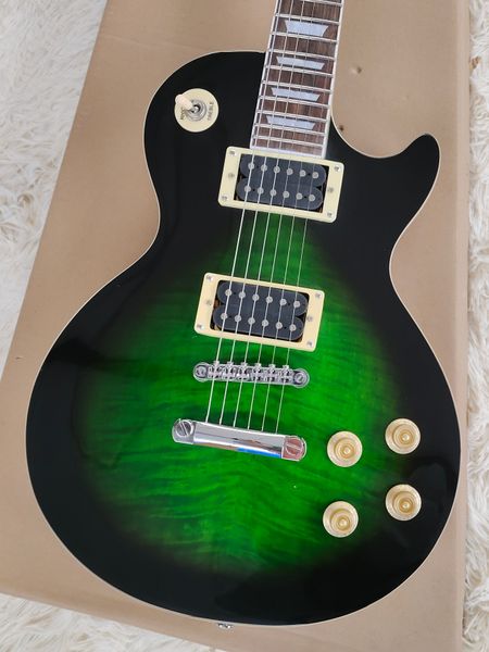 

classic lp electric guitar exquisite green pattern black quality accessories professional level