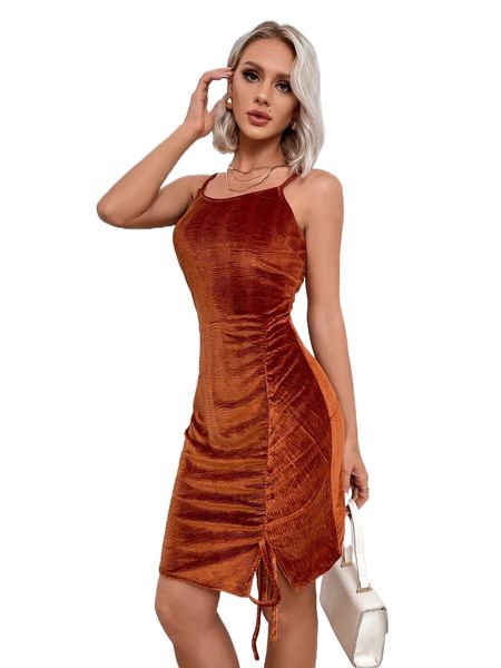 

eilly bazar knot hem velvet bodycon dress e6de#, Black;gray