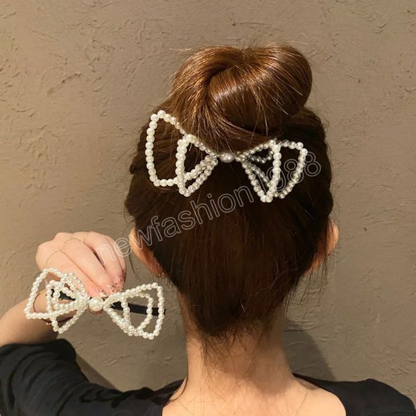 Bowknot Perle Corde per capelli Elastici Donna Elastico Coda di cavallo Scrunchies Cravatta per capelli Regali di gomma Copricapi Accessori per capelli