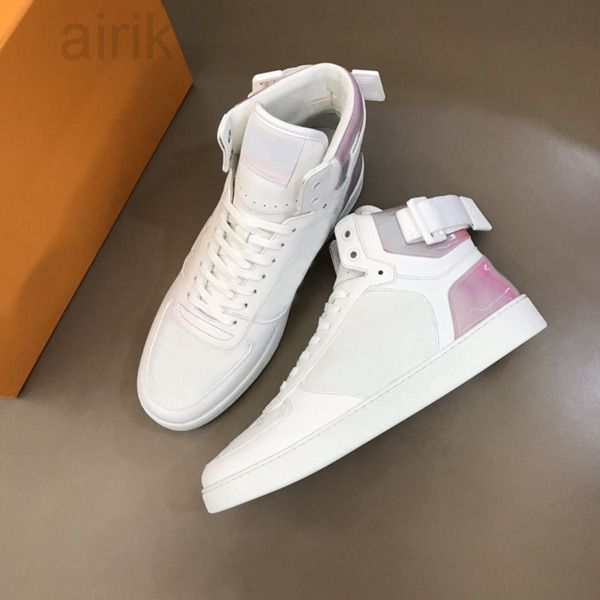 

colorful laser pv sports style ankle boots soft grain leather shoes men's white flat casual shoes classic stitching design casual shoes, Black