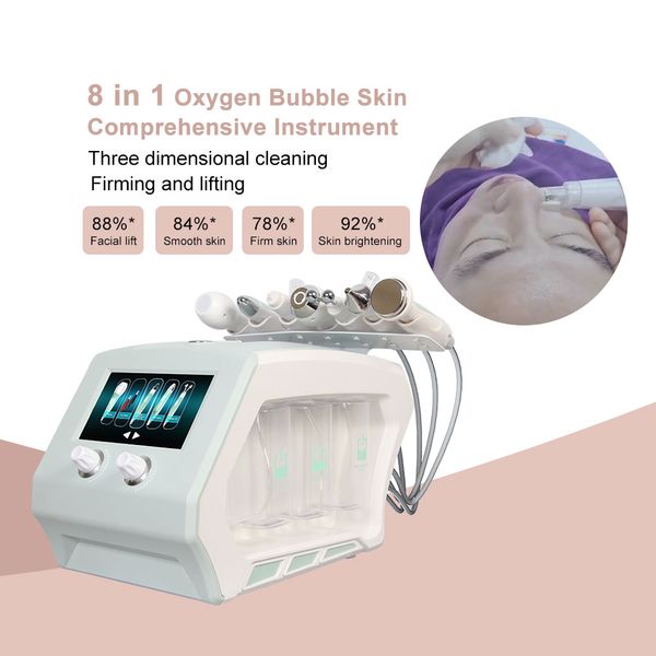 Tragbare 8-in-1-Sauerstoffblasenhaut, umfassende Wasserdermabrasion, Nanospray, Plasma-Ionen-Mesotherapie, Radiofrequenz-Augen- und Gesichtsultraschall-Ionenklemmenmaschine