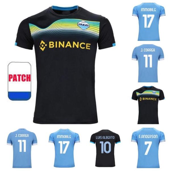

22 23 ss lazio home soccer jerseys 2022 2023 men kids full sets immobile luis alberto sergej j.correa acerbi badelj lucas marusic lazzari za, Black;yellow