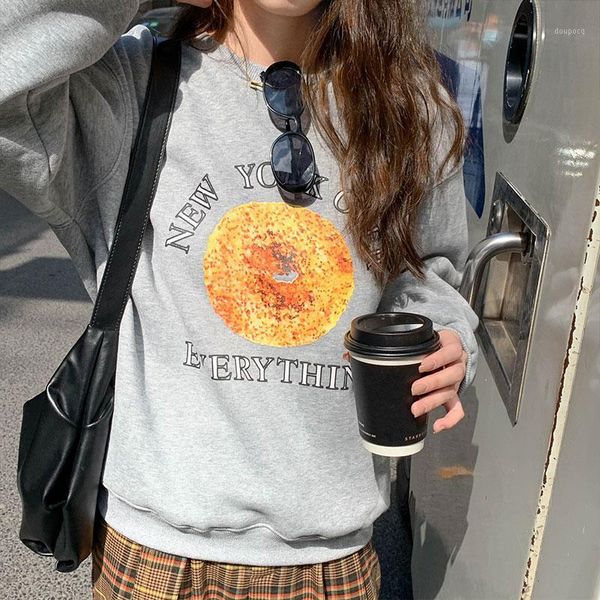 Herbst 2022 Winter Harajuku Sweatshirt Frauen Koreanischen Stil Mode Vintage Persönlichkeit Donut Brief Drucken Übergroßen Hoodie frauen Hoodies