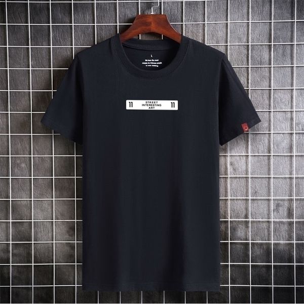 

men's t-shirt cotton short sleeve man fashion big size bottoming men's t-shirt round neck tee summer white tee 220516, White;black