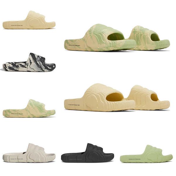 

2022 adilette 22 slides designer sandals men women slide slipper shoes magic lime desert sand grey mens soot outdoor slippers, Black