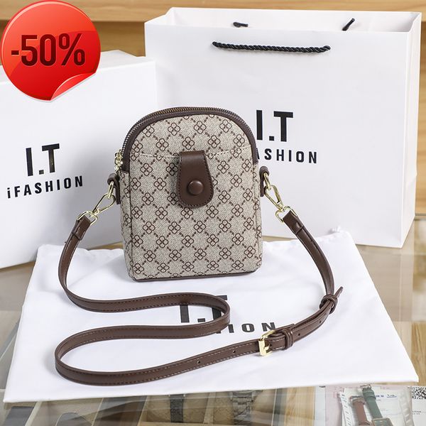 

luxury designer2022 summer new fashion printed small square bag vertical mobile zero wallet mini one shoulder messenger hong kong