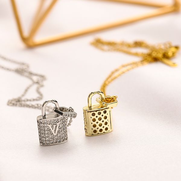 

18k gold plated luxury brand designer crystal round pendants necklaces stainless steel double letter choker pendant necklace beads chain jew, Silver