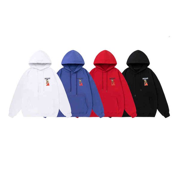 

men's hoodies & sweatshirts aw letter chest matador puppet print hoodie loose oversize men's and women's pncb, Black
