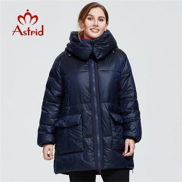 

astrid winter women's coat women long model warm parka fashion jacket hooded bio-down large sizes female clothing 7253 201214, Black