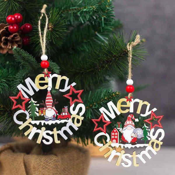 

factory outlet new decorations wooden hollow out faceless old man doll pendant merry christmas decoration