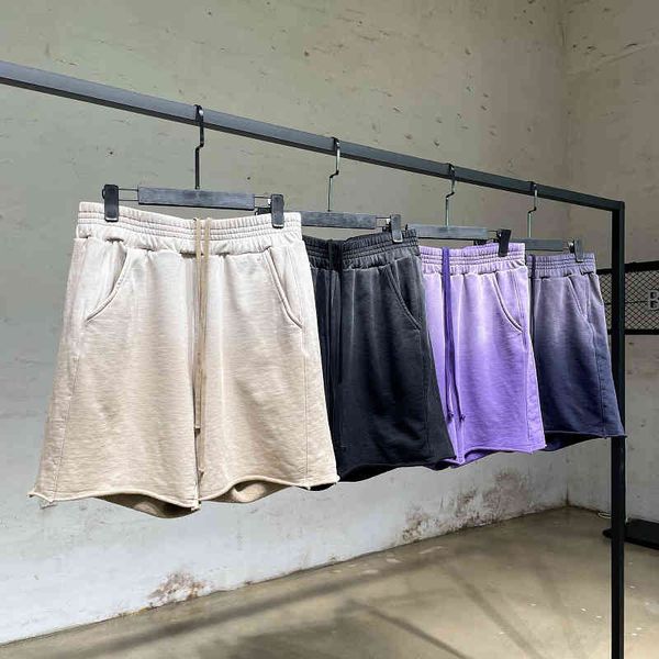 

men's shorts american street ins summer style gradient washed and worn raw casual shorts men's loose capris m6fm, White;black
