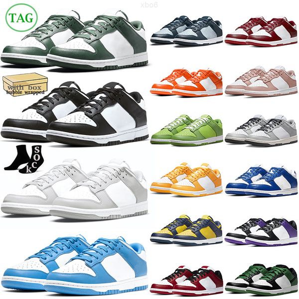 

xbo with box panda casual shoes men women white black unc university blue grey fog team green syracuse sail mens trainers womens outdoor